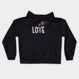 Love Puzzle ribbon Autism Awareness Gift for Birthday, Mother's Day, Thanksgiving, Christmas Kids Hoodie